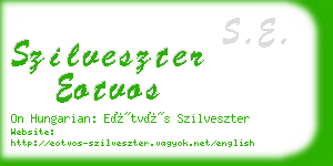 szilveszter eotvos business card